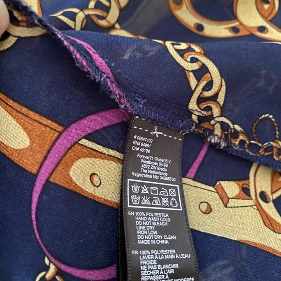 XXI chain print blouse shirt semi-sheer women’s size S - Picture 5 of 11